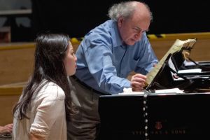 Prof. Alexei Orlovetsky  and Madoka  Fukami (France/Japan); classes at  Philharmonic Concert Hall in Wroclaw